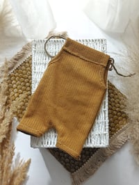 Image 3 of Newborn Photo Prop Set | Mini Rug | romper for Photoshoot | bear bonnet | heart | mustard