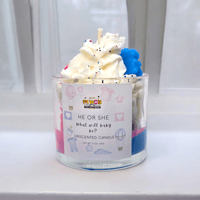 Image 1 of Handmade Unscented Gender Reveal Candle for Boy 