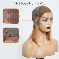 Image 5 of Golden Hour Highlight Straight Bob Wig – 13×4 Lace – P4/27 Honey Blonde Virgin Hair