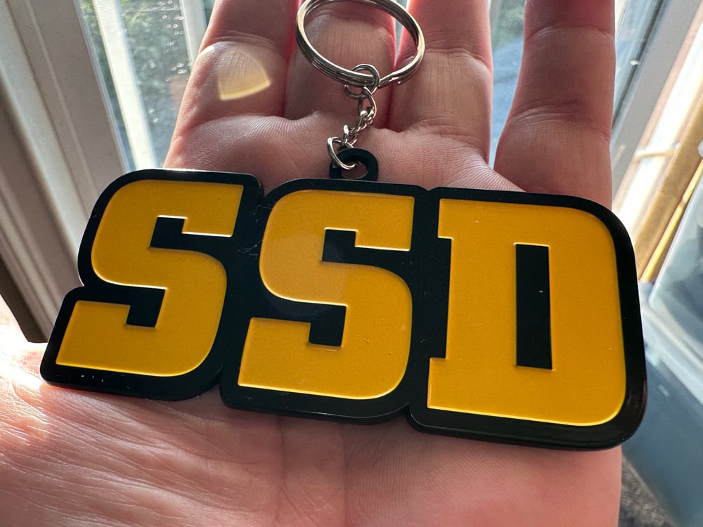 Super King Size 4 Inch Metal SSD logo Keychain