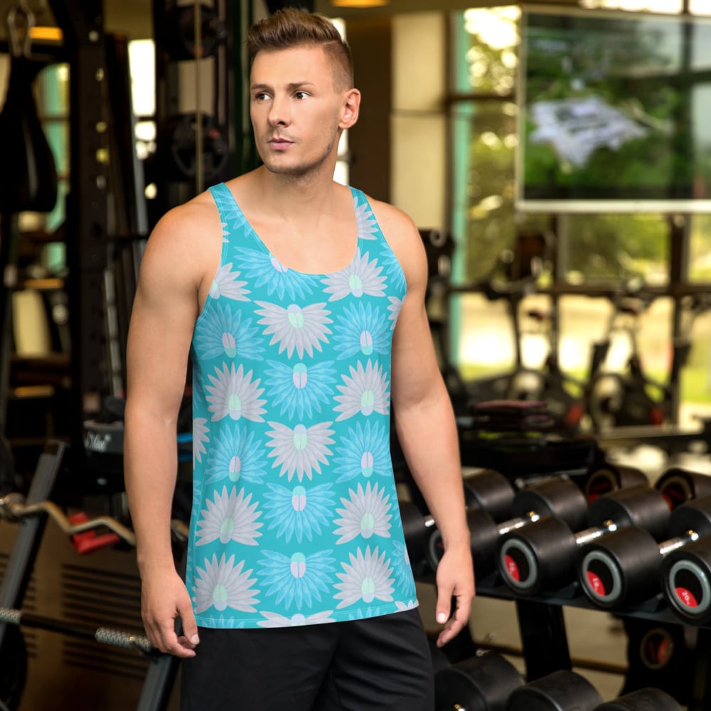 Image of Beetle Leaf Unisex Tank Top Turquoise