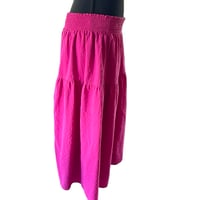 Image 4 of Pink Tiered Boho Maxi Skirt- Size M