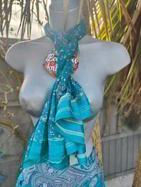 Image 6 of  Milan Hareems/ Bloomer/ Balloon  trousers with matching head scarf -turquoise upto 14 uk