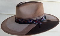 Image 2 of Hand Painted Brown Fedora Multi Colored Band