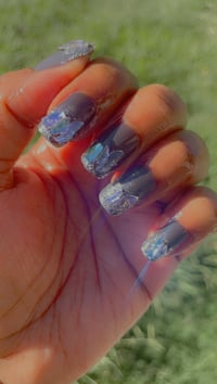 Image 3 of Nails - Short (Black Designs)