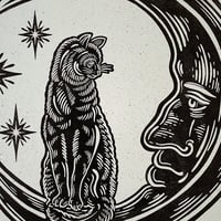 Image 3 of Cat & Moon print 