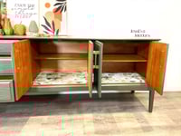 Image 6 of Mid Century Modern Vintage Beithcraft Sideboard / Drinks Cabinet / TV Cabinet painted in green
