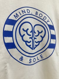 Image 3 of Mind, Body & Sole Logo T-shirt White / Royal Blue 