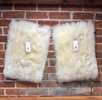 Image 1 of Sheepskin WHITE Wool Leather Shearling Pieces in Rectangle Natural Shapes
