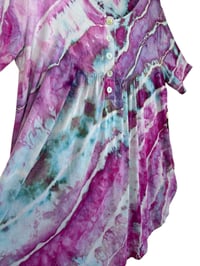 Image 6 of L Luxe Knit Babydoll Top in Raspberry Geode Ice Dye