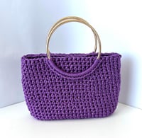 Image 1 of Bolso cesto crochet - Violeta (bajo pedido)