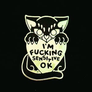 Image of Sensitive cat enamel pin