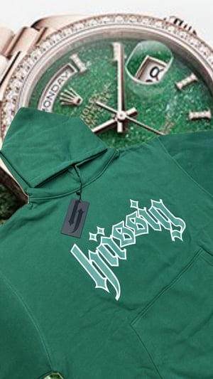Image of logo hoodie rolex green