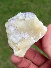 Image 11 of QR Code Fluorite On Druzy Quartz Matrix Specimen| Guizhou China #3058