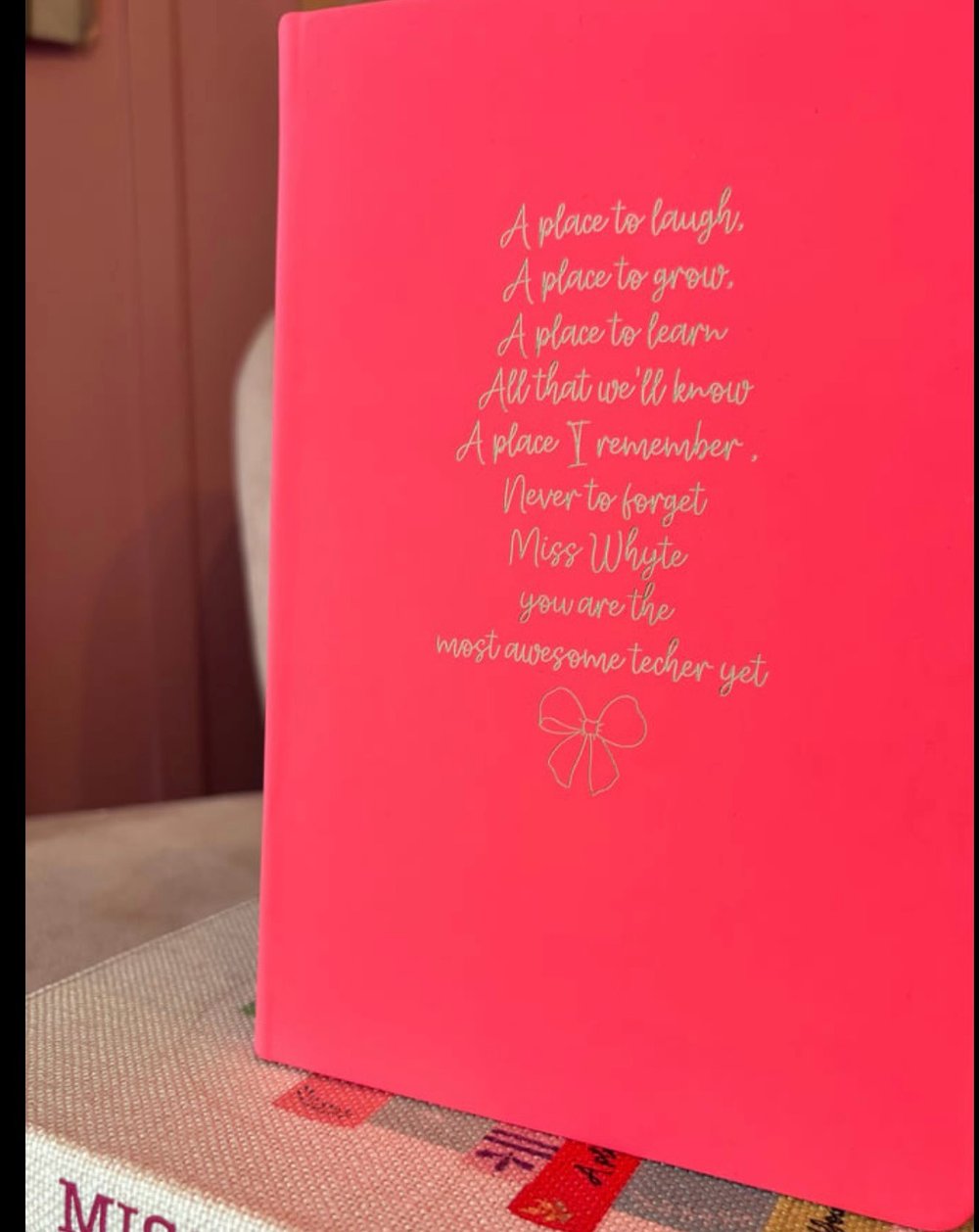 Image of Engraved notebook for teachers/teaching assistants or custom