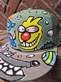 Image 2 of Hand Painted Hat 13 1/1 Flat Brim Hat 