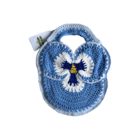 Image 1 of Crochet pansy mini tote bag