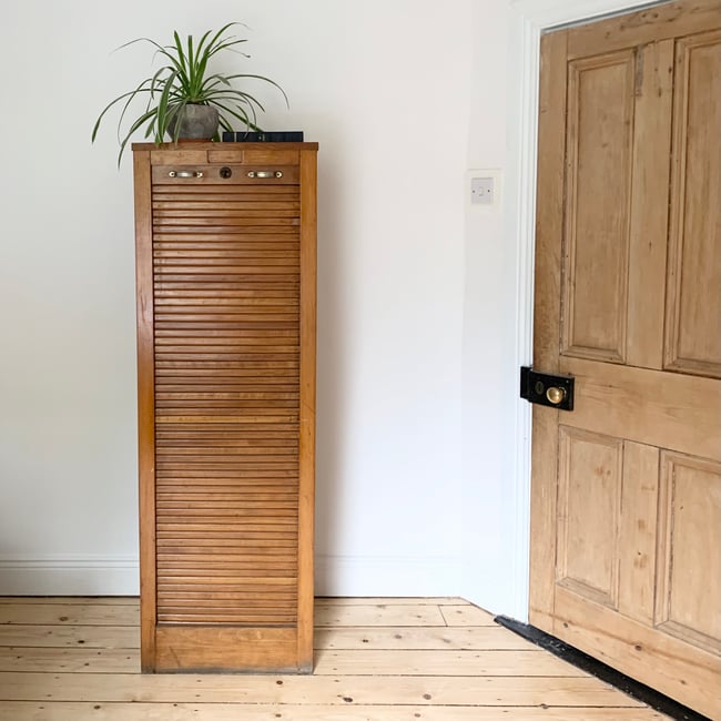French antique tambour chest