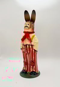 Image 3 of Retro German Paper Mache Spring Bunny Tabletop Display 