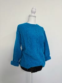 Image 1 of Vintage blue velvet sweater // S