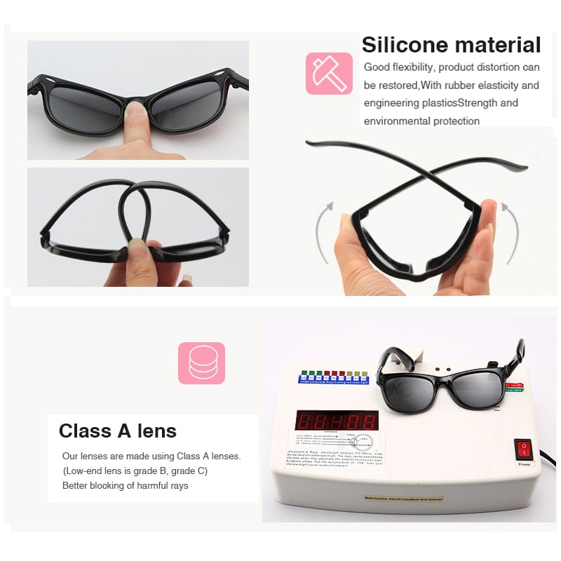 Image of 0-3 Years Newborn Fashion Baby's First Sunglasses with Strap Round Flexible UV400 Polarized Infant S