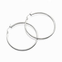 Image 2 of Large Stainless Steel Hoop Earrings