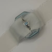 Image 1 of Blue Topaz & Moonstone Trio Teardrop Ring