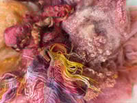 Image 3 of Orange Fan Mushroom Inspired Colorway Fiber Kit For Blending, Carding, Felting, Fiber Arts