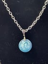 Blue Milk Swirl Resin Pendant Necklaces