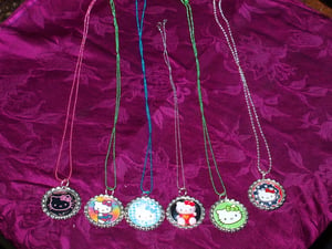 Image of Hello Kitty Bottle Top Necklaces