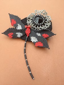 Image of Oh My! Dragonfly brooch in red/gray/black