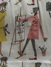 60s french linen artists character dress