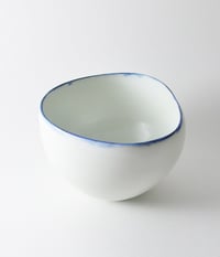 Image 2 of porcelain bowl with cobalt rim