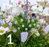 Image 1 of Fused Glass Flower Vase Heart