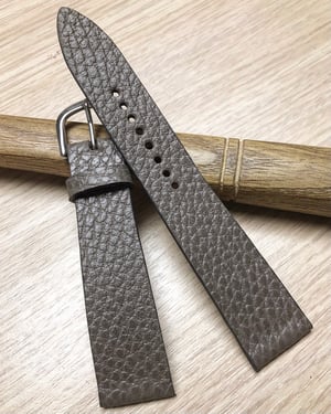Image of Taupe Grained Calfskin Watch Strap 