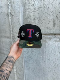 Image 3 of BCU  CAMO BRIM TRI TONE TEXAS RANGERS CUSTOM FITTED CAP