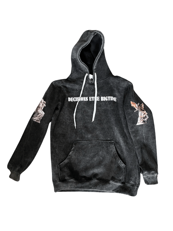 Image of Decisions etre Bigtime Acid Wash Hoodie in Black