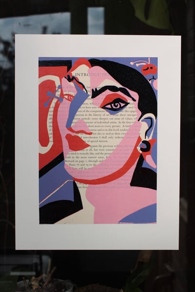 Image of Gala On Text - Limited Edition Reduction Print