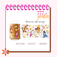 Spring Pooh UV DTF Cup wrap