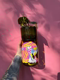 Image 1 of Pink + Yellow Tiger Upcycled Planter