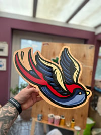 Hand Painted Traditional Style Swallow Wall Hanger