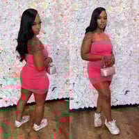 Image 1 of hot pink tube dress