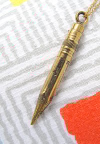 Solid Brass Pencil Necklace