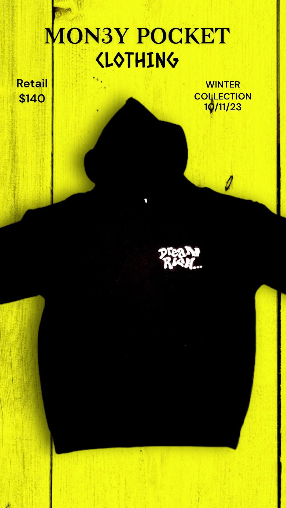 DREAM RICH HOODIE // BLACK N WHITE