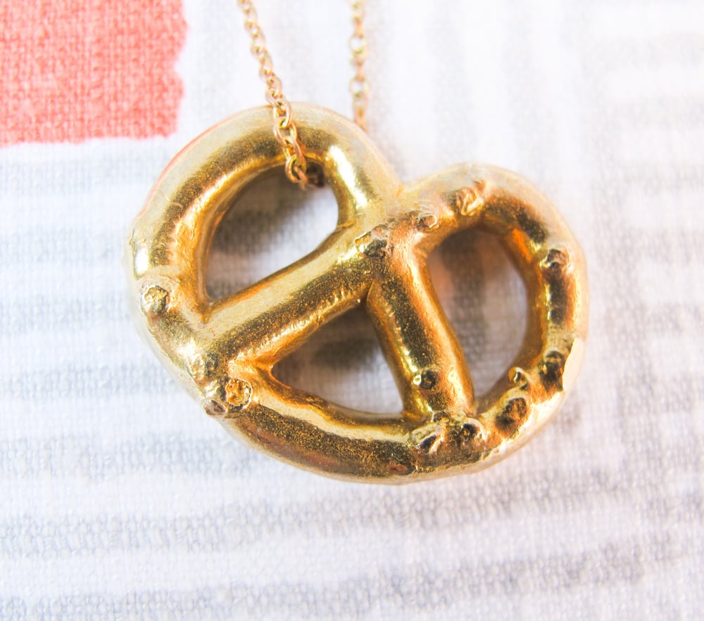 pretzel charm necklace