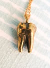 Solid Brass Tooth Necklace