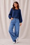 Indigo Linen Smock Top sizes 8-20 with free postage 