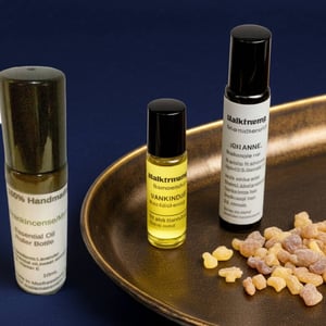Image of Frankincense & Myrrh essential oil roller bottle