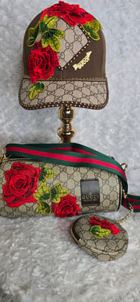 Image 1 of Rose Gorg girl barrel Crossbody w/ rose hat n coin purse
