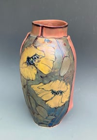 Image 3 of “Welsh poppy” satin lustre vase